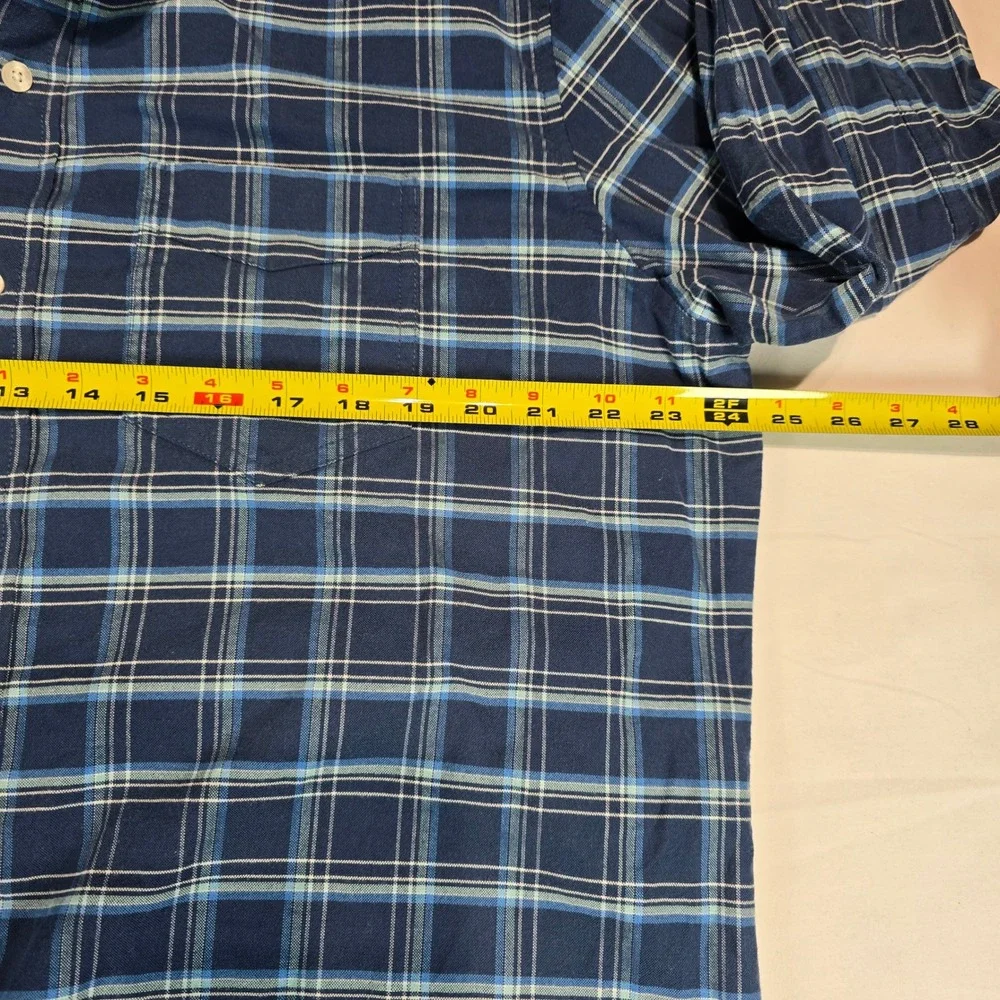 LL‎ Bean Mens Traditional Fit Blue Plaid Long Sleeve Button Down Shirt Large